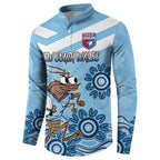 Custom NSW Blues Cockroach Blooded Aboriginal Inspired Button Sweatshirt