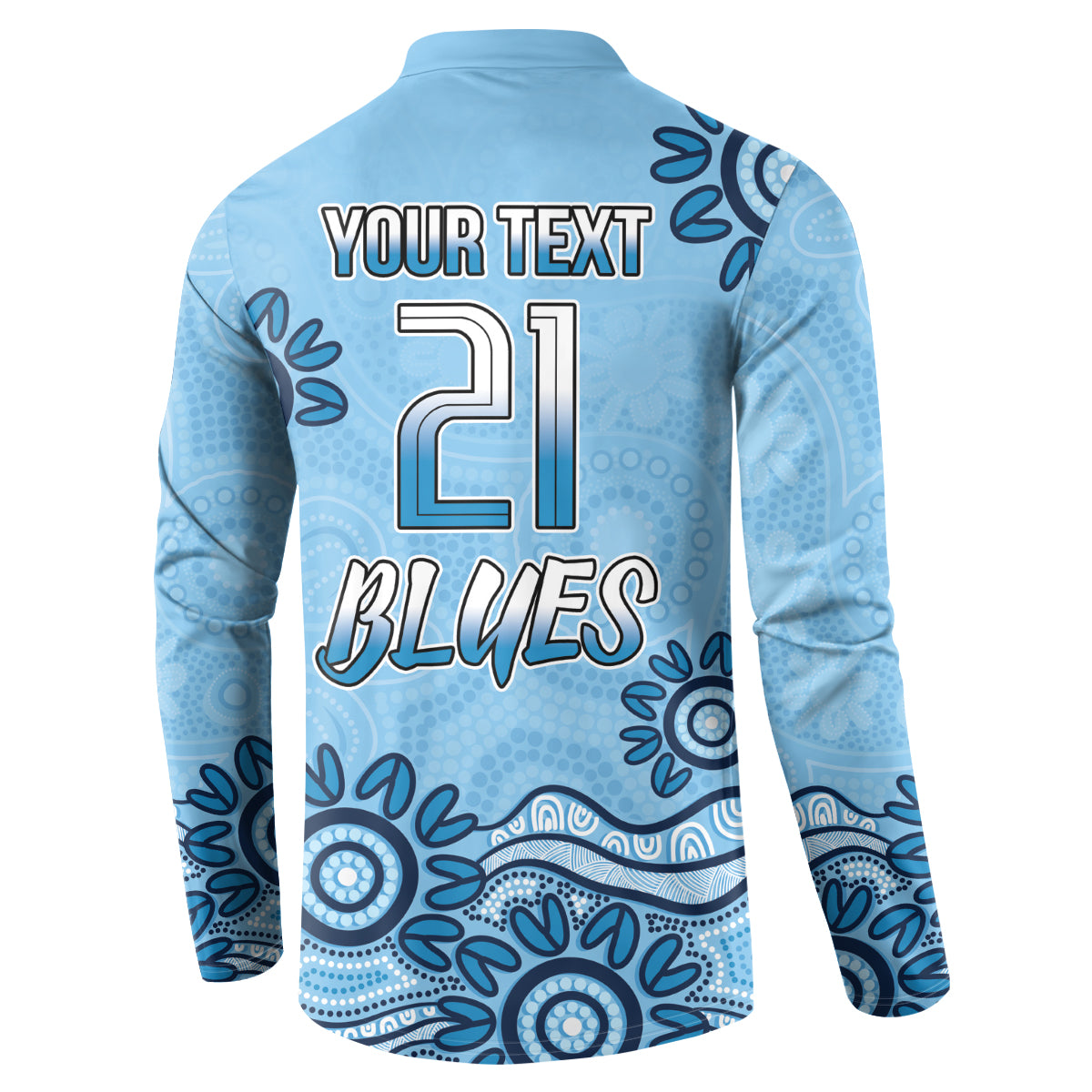Custom NSW Blues Cockroach Blooded Aboriginal Inspired Button Sweatshirt