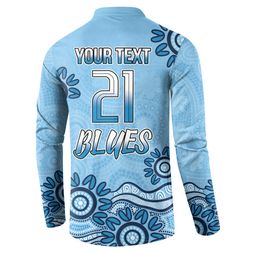 Custom NSW Blues Cockroach Blooded Aboriginal Inspired Button Sweatshirt