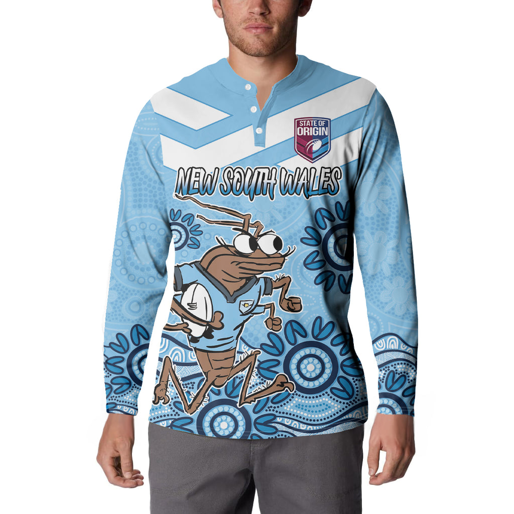 Custom NSW Blues Cockroach Blooded Aboriginal Inspired Button Sweatshirt