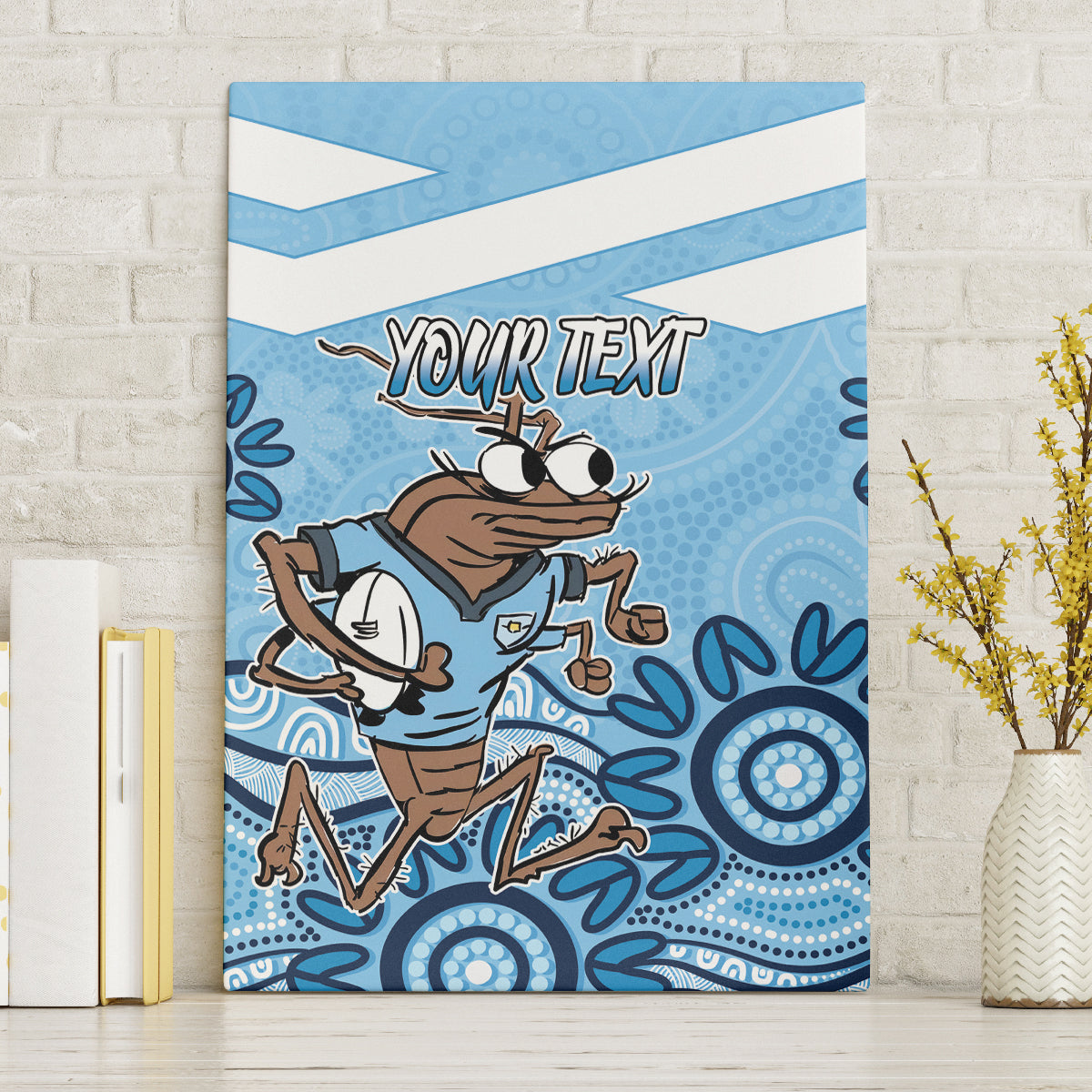 Custom NSW Blues Cockroach Blooded Aboriginal Inspired Canvas Wall Art