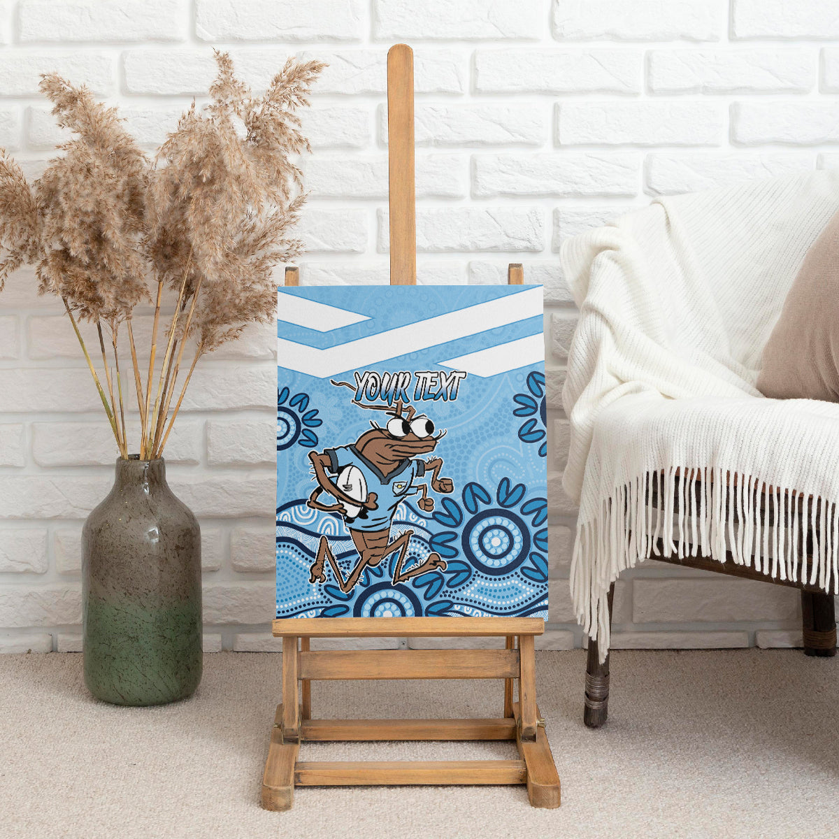 Custom NSW Blues Cockroach Blooded Aboriginal Inspired Canvas Wall Art