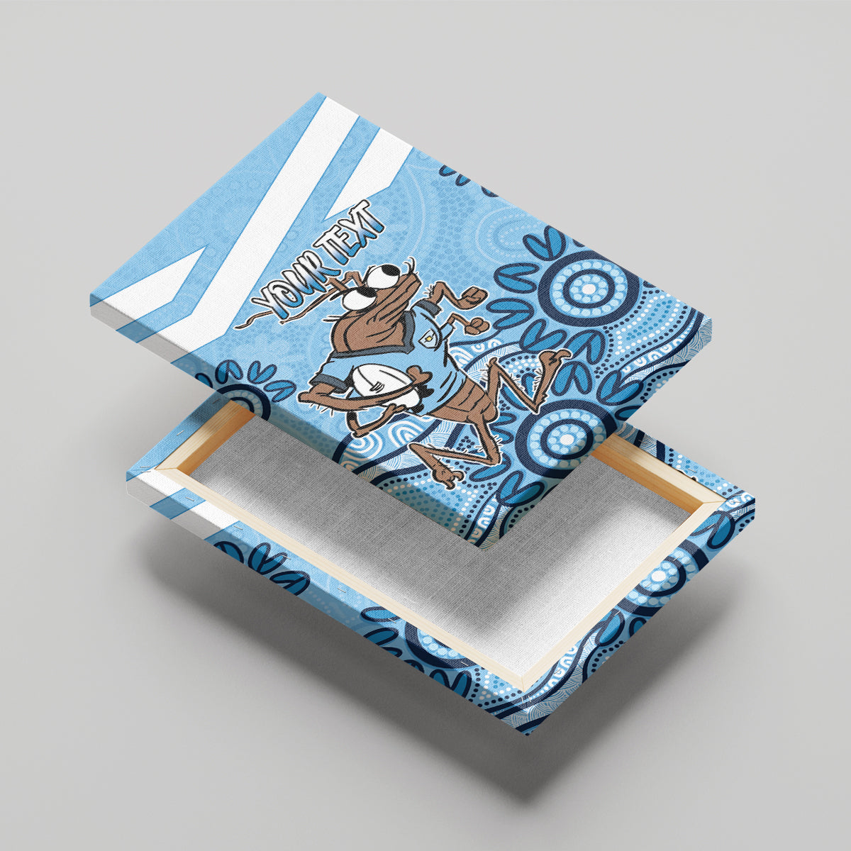 Custom NSW Blues Cockroach Blooded Aboriginal Inspired Canvas Wall Art