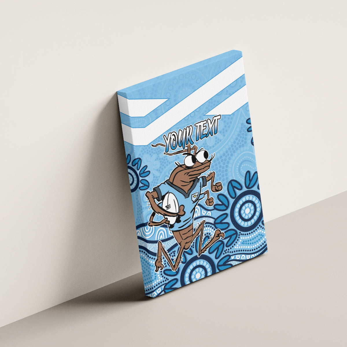 Custom NSW Blues Cockroach Blooded Aboriginal Inspired Canvas Wall Art