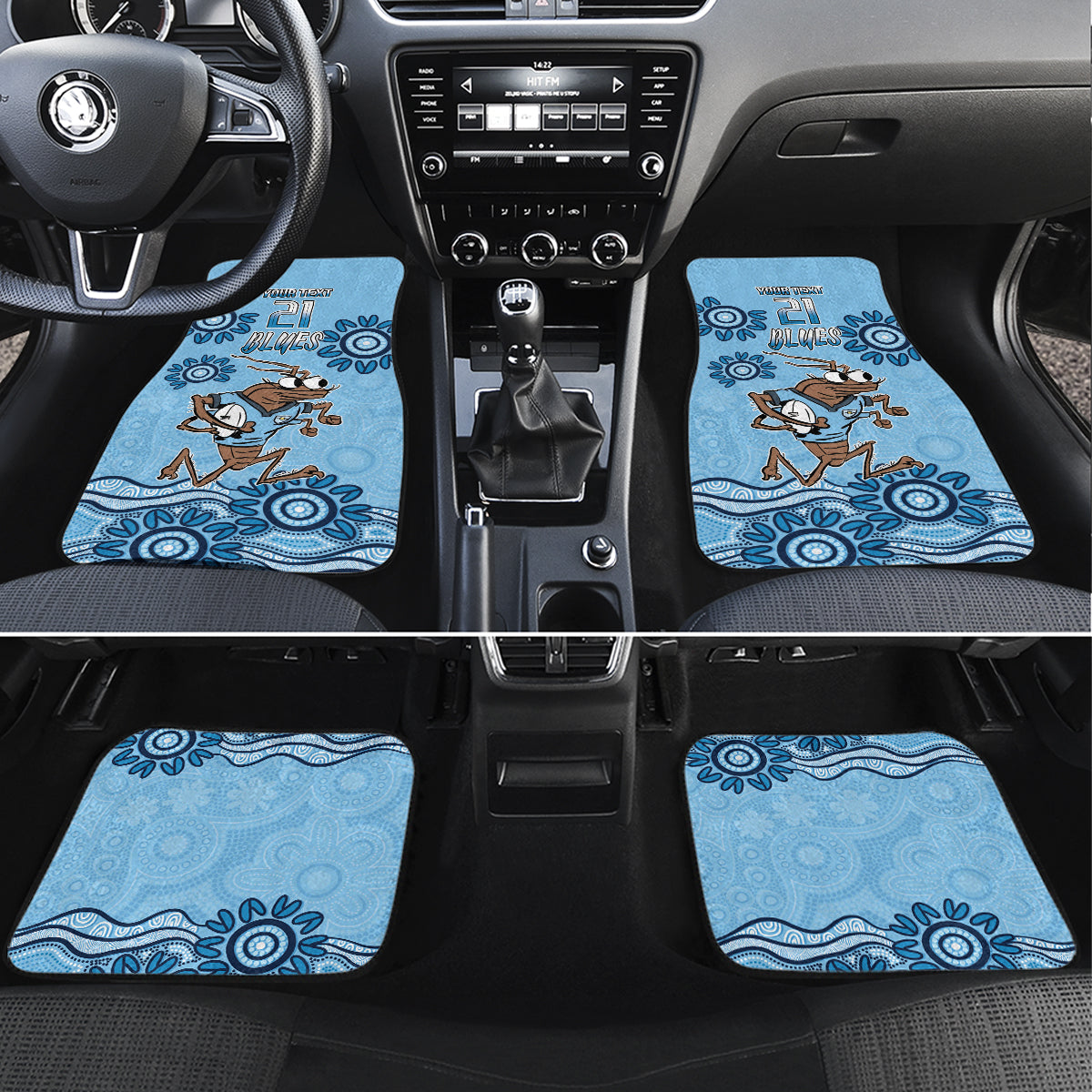 Custom NSW Blues Cockroach Blooded Aboriginal Inspired Car Mats