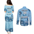 Custom NSW Blues Cockroach Blooded Aboriginal Inspired Couples Matching Puletasi and Long Sleeve Button Shirt