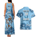 Custom NSW Blues Cockroach Blooded Aboriginal Inspired Couples Matching Tank Maxi Dress and Hawaiian Shirt