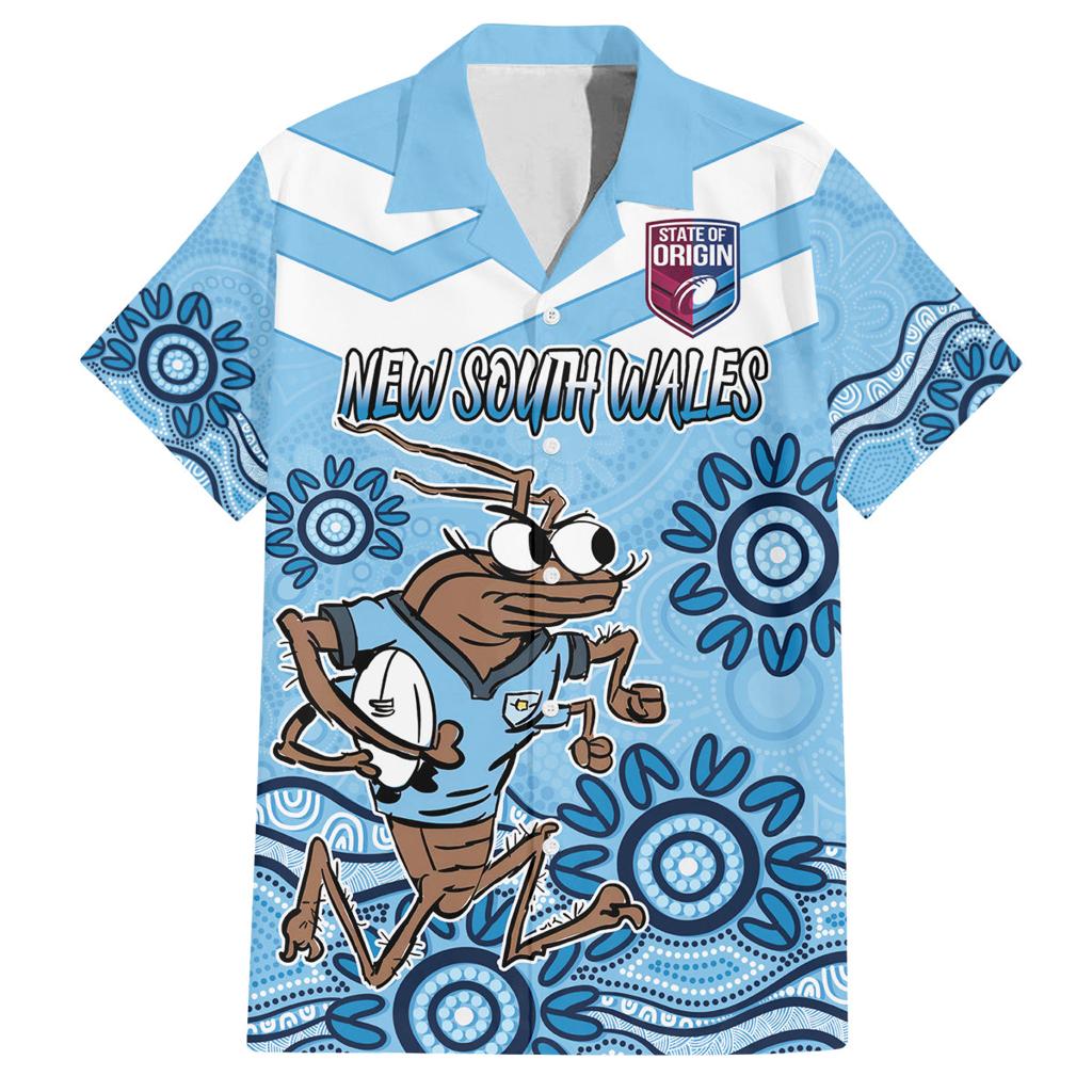 Custom NSW Blues Cockroach Blooded Aboriginal Inspired Family Matching Long Sleeve Bodycon Dress and Hawaiian Shirt