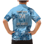 Custom NSW Blues Cockroach Blooded Aboriginal Inspired Family Matching Mermaid Dress and Hawaiian Shirt