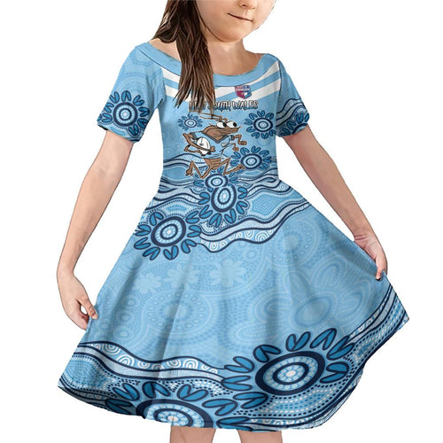 Custom NSW Blues Cockroach Blooded Aboriginal Inspired Family Matching Mermaid Dress and Hawaiian Shirt