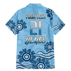 Custom NSW Blues Cockroach Blooded Aboriginal Inspired Family Matching Mermaid Dress and Hawaiian Shirt