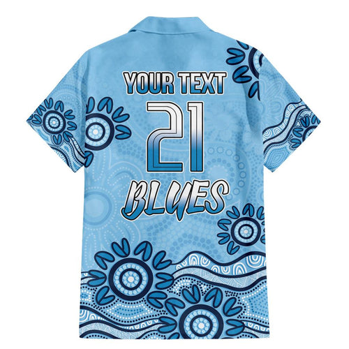 Custom NSW Blues Cockroach Blooded Aboriginal Inspired Family Matching Mermaid Dress and Hawaiian Shirt