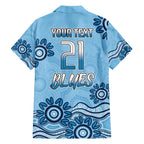 Custom NSW Blues Cockroach Blooded Aboriginal Inspired Family Matching Off Shoulder Maxi Dress and Hawaiian Shirt