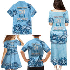 Custom NSW Blues Cockroach Blooded Aboriginal Inspired Family Matching Puletasi and Hawaiian Shirt