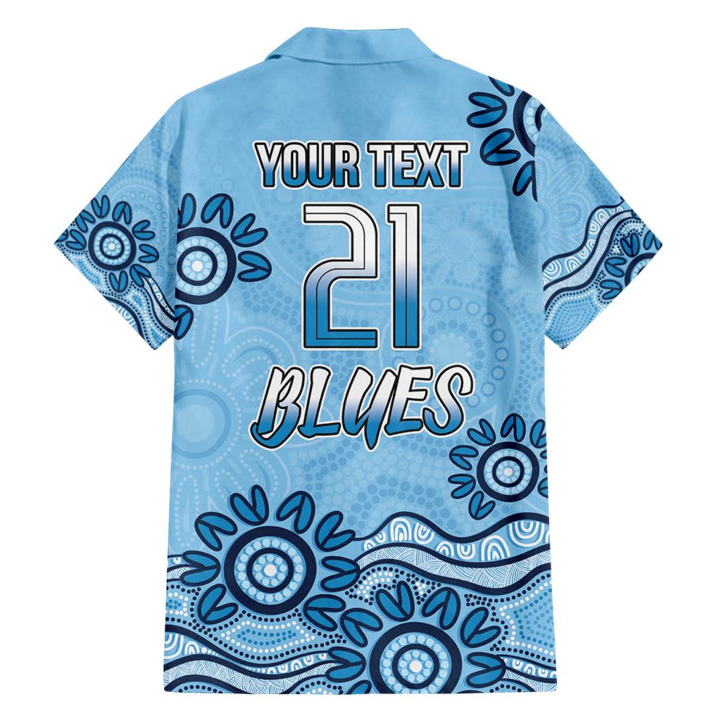 Custom NSW Blues Cockroach Blooded Aboriginal Inspired Family Matching Puletasi and Hawaiian Shirt