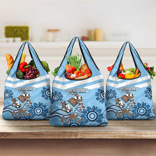 Custom NSW Blues Cockroach Blooded Aboriginal Inspired Grocery Bag