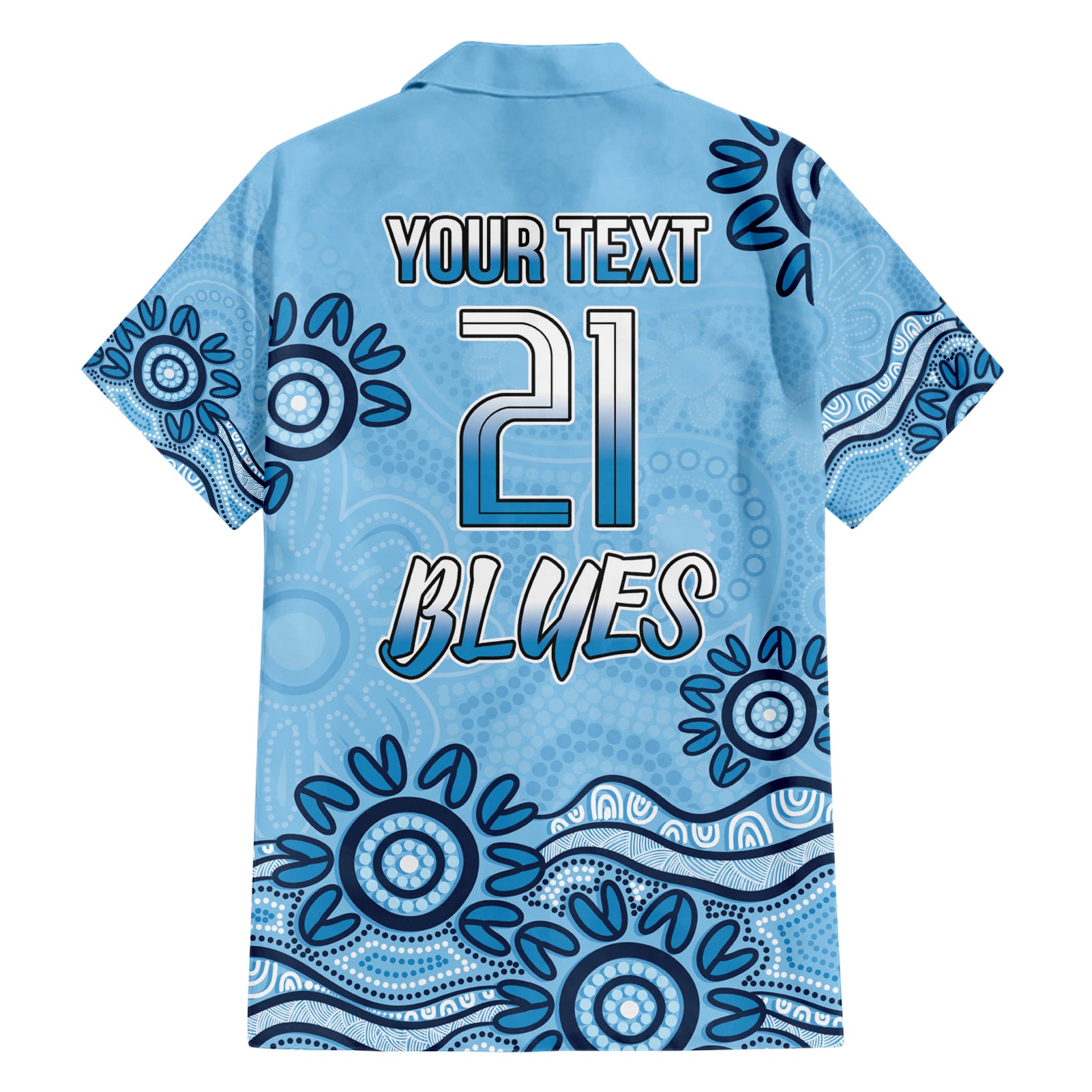 Custom NSW Blues Cockroach Blooded Aboriginal Inspired Hawaiian Shirt