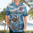 Custom NSW Blues Cockroach Blooded Aboriginal Inspired Hawaiian Shirt