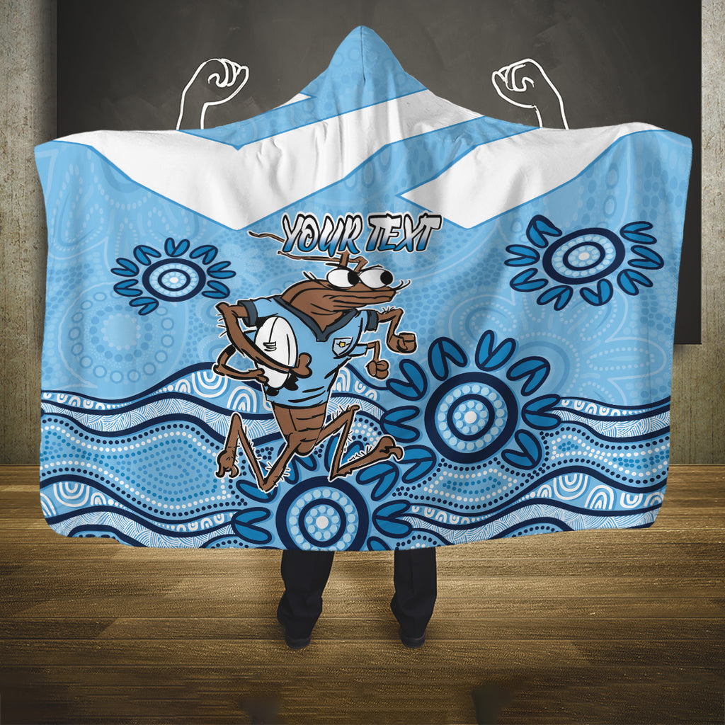 Custom NSW Blues Cockroach Blooded Aboriginal Inspired Hooded Blanket