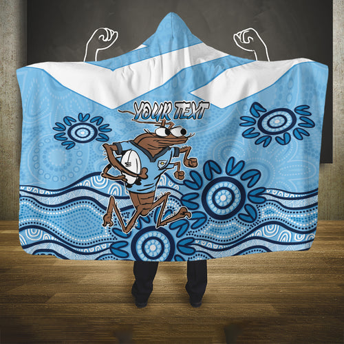 Custom NSW Blues Cockroach Blooded Aboriginal Inspired Hooded Blanket