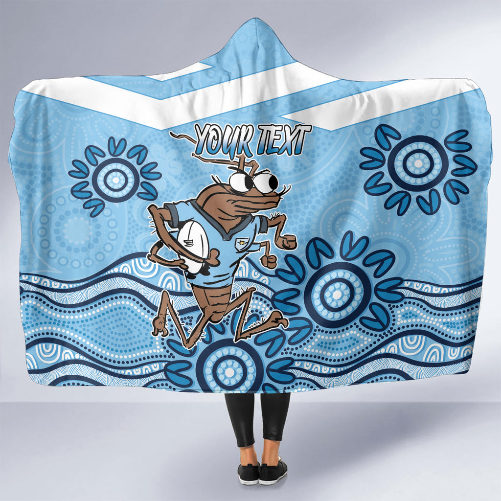 Custom NSW Blues Cockroach Blooded Aboriginal Inspired Hooded Blanket