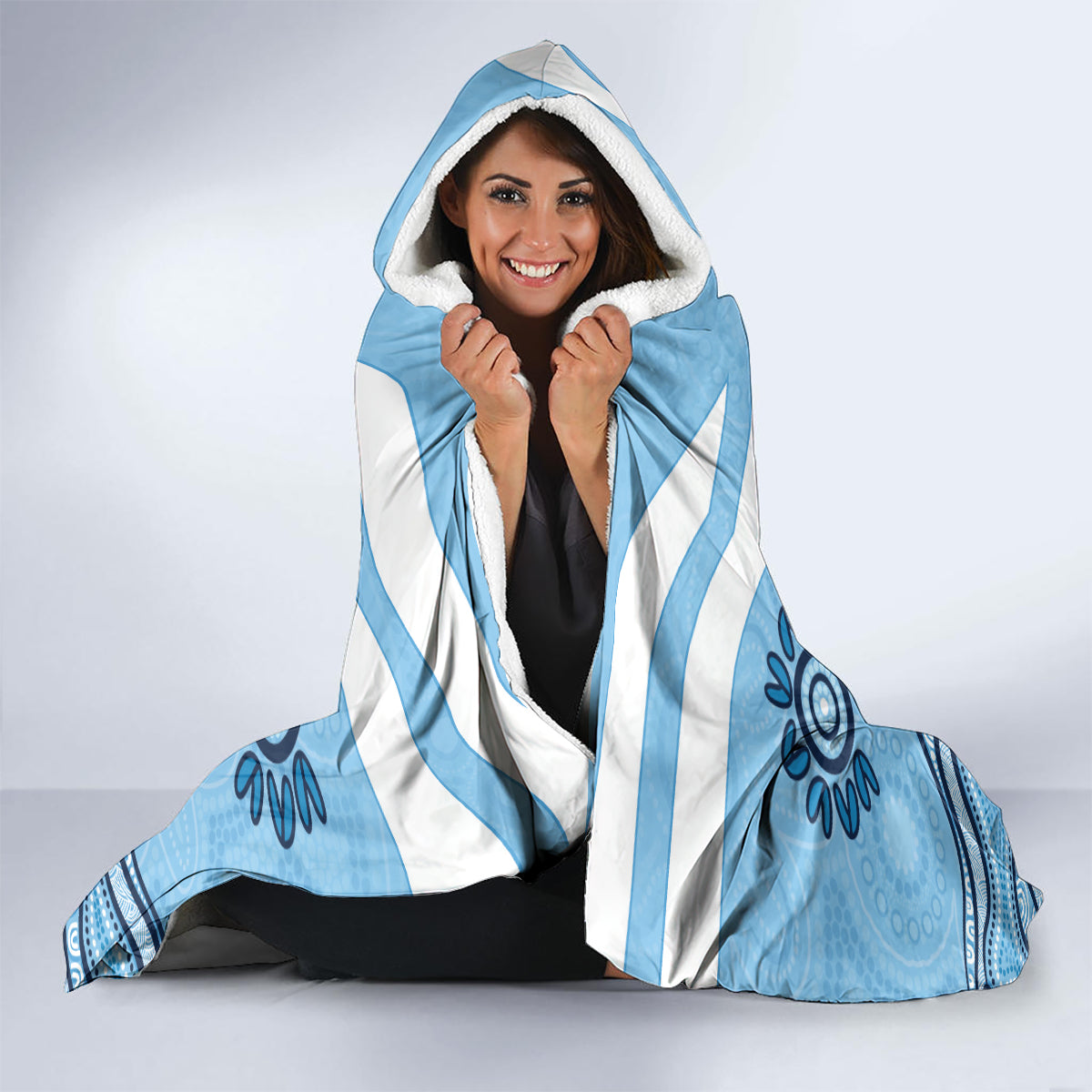 Custom NSW Blues Cockroach Blooded Aboriginal Inspired Hooded Blanket
