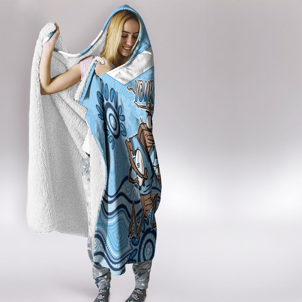 Custom NSW Blues Cockroach Blooded Aboriginal Inspired Hooded Blanket