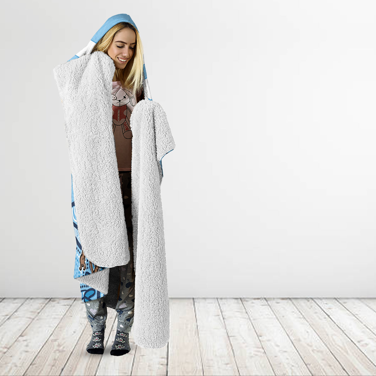 Custom NSW Blues Cockroach Blooded Aboriginal Inspired Hooded Blanket