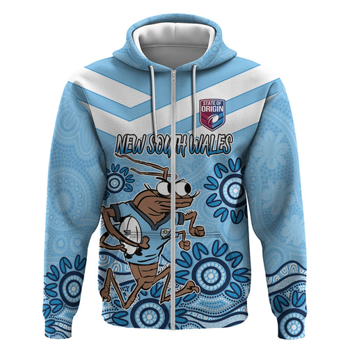 Custom NSW Blues Cockroach Blooded Aboriginal Inspired Hoodie