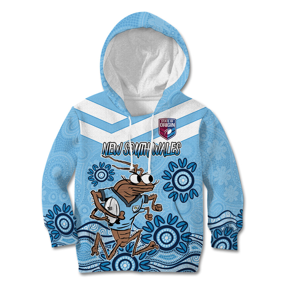 Custom NSW Blues Cockroach Blooded Aboriginal Inspired Kid Hoodie