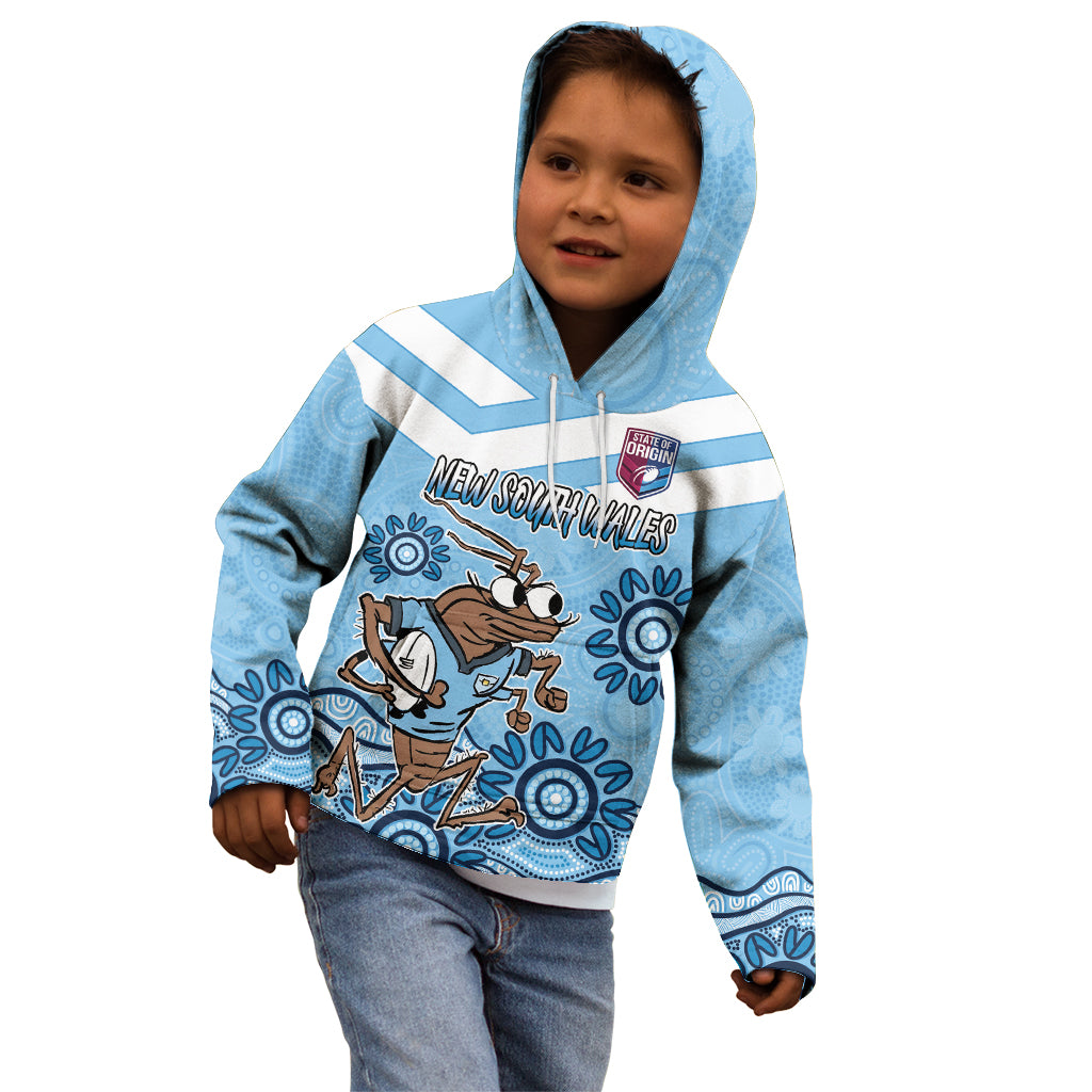 Custom NSW Blues Cockroach Blooded Aboriginal Inspired Kid Hoodie