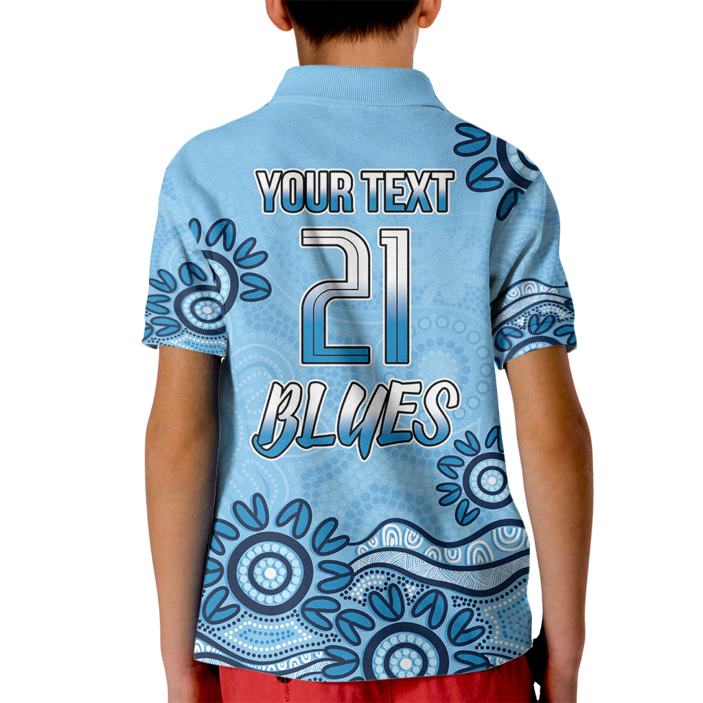 Custom NSW Blues Cockroach Blooded Aboriginal Inspired Kid Polo Shirt