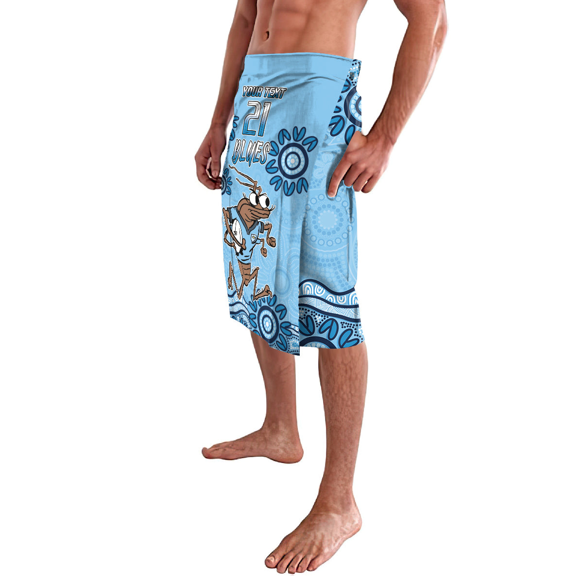 Custom NSW Blues Cockroach Blooded Aboriginal Inspired Lavalava