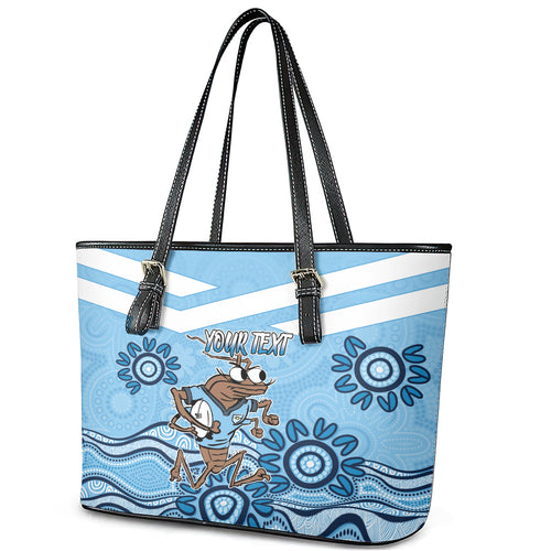 Custom NSW Blues Cockroach Blooded Aboriginal Inspired Leather Tote Bag