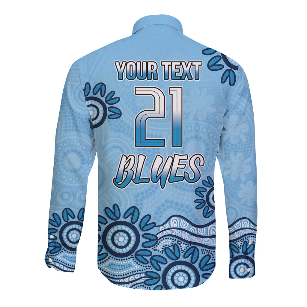 Custom NSW Blues Cockroach Blooded Aboriginal Inspired Long Sleeve Button Shirt