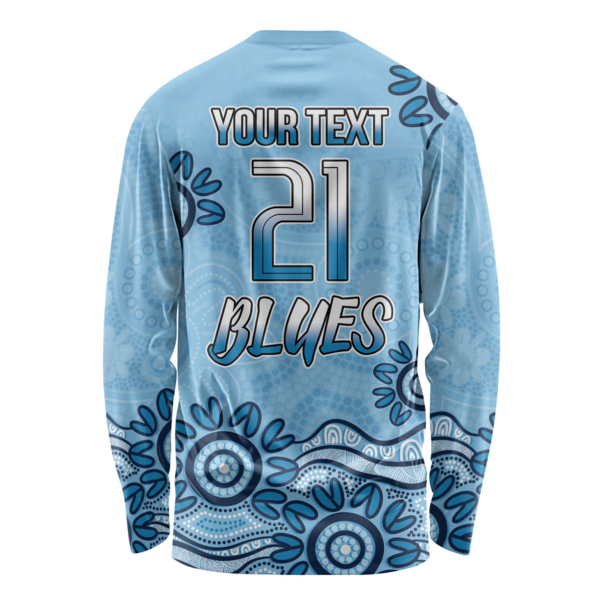 Custom NSW Blues Cockroach Blooded Aboriginal Inspired Long Sleeve Shirt