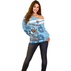 Custom NSW Blues Cockroach Blooded Aboriginal Inspired Off Shoulder Sweater