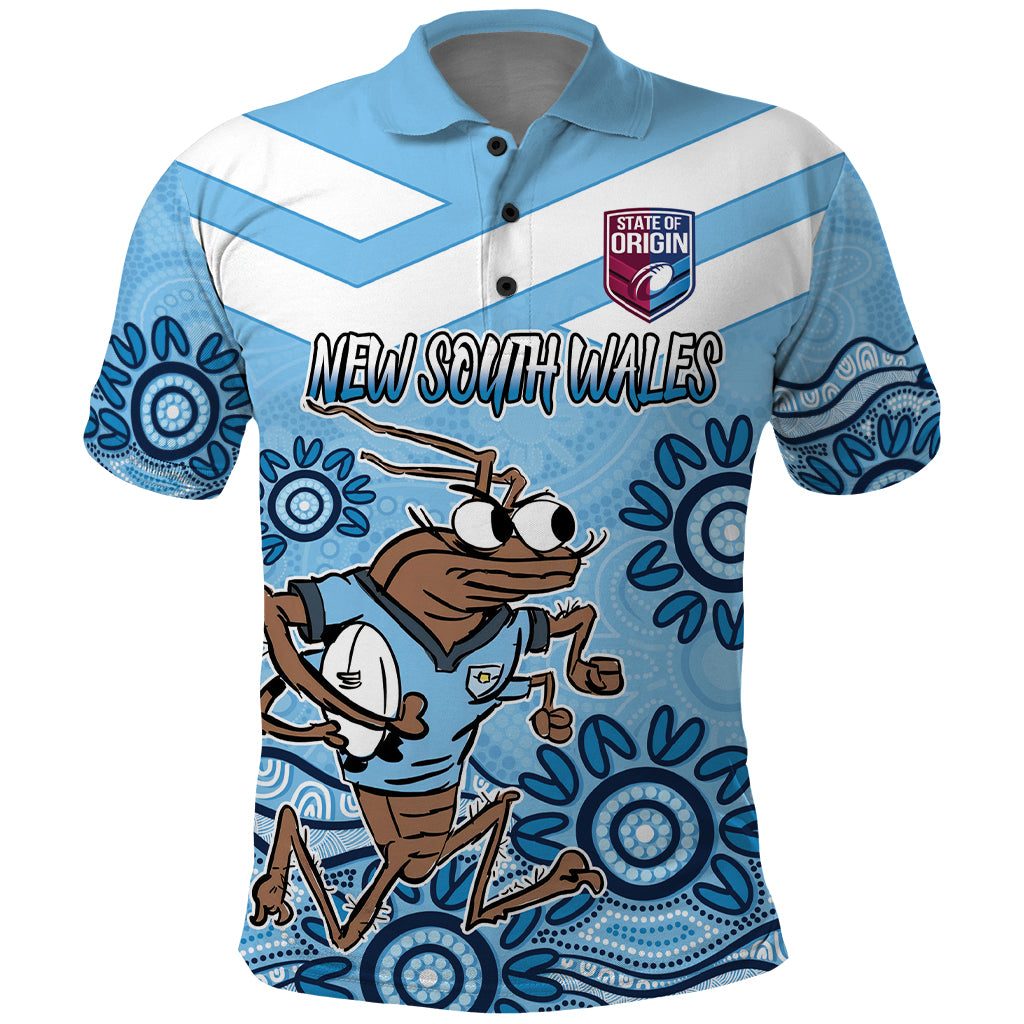 Custom NSW Blues Cockroach Blooded Aboriginal Inspired Polo Shirt
