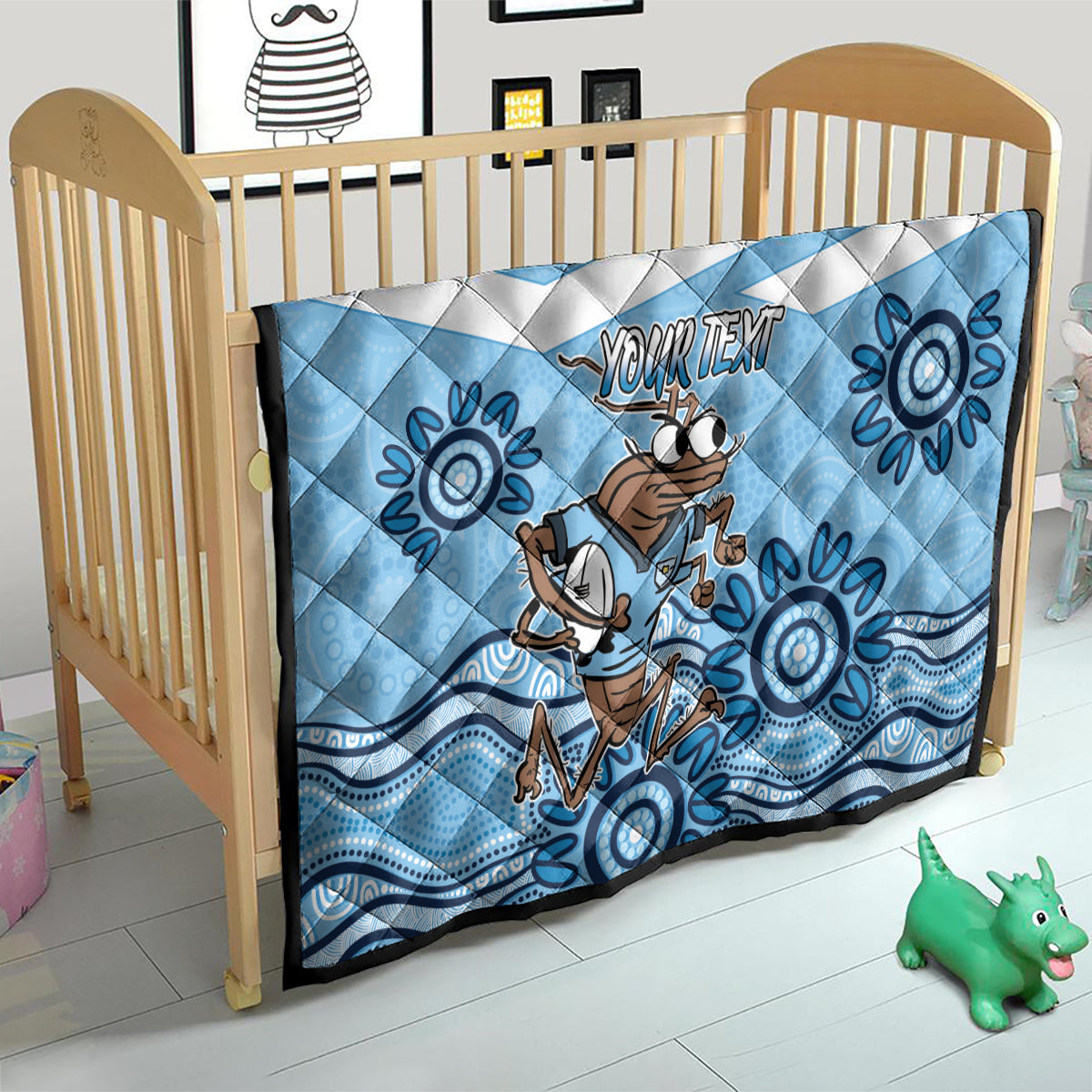 Custom NSW Blues Cockroach Blooded Aboriginal Inspired Quilt