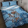 Custom NSW Blues Cockroach Blooded Aboriginal Inspired Quilt Bed Set