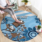 Custom NSW Blues Cockroach Blooded Aboriginal Inspired Round Carpet