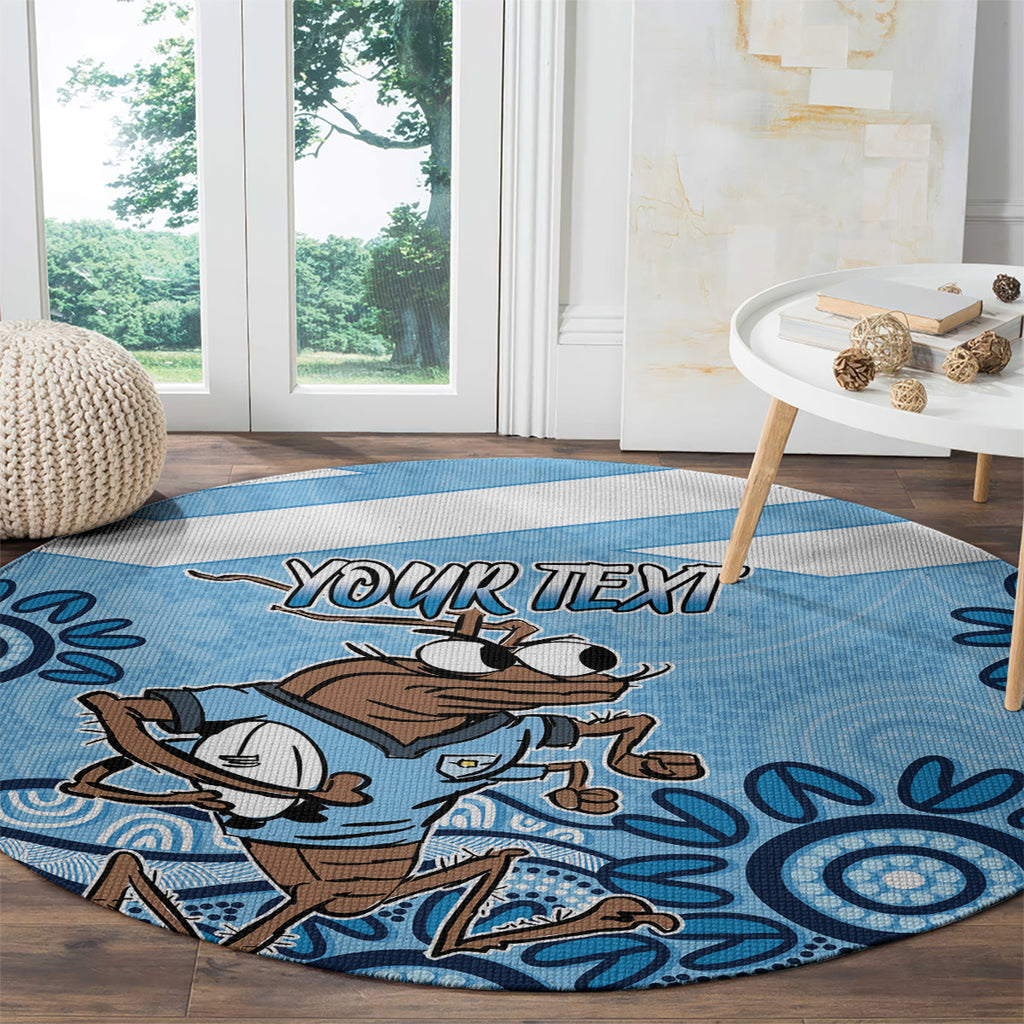 Custom NSW Blues Cockroach Blooded Aboriginal Inspired Round Carpet