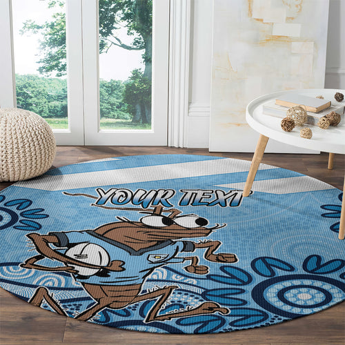 Custom NSW Blues Cockroach Blooded Aboriginal Inspired Round Carpet