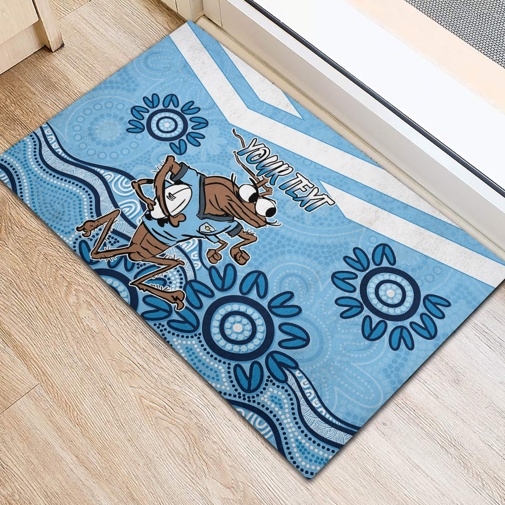 Custom NSW Blues Cockroach Blooded Aboriginal Inspired Rubber Doormat