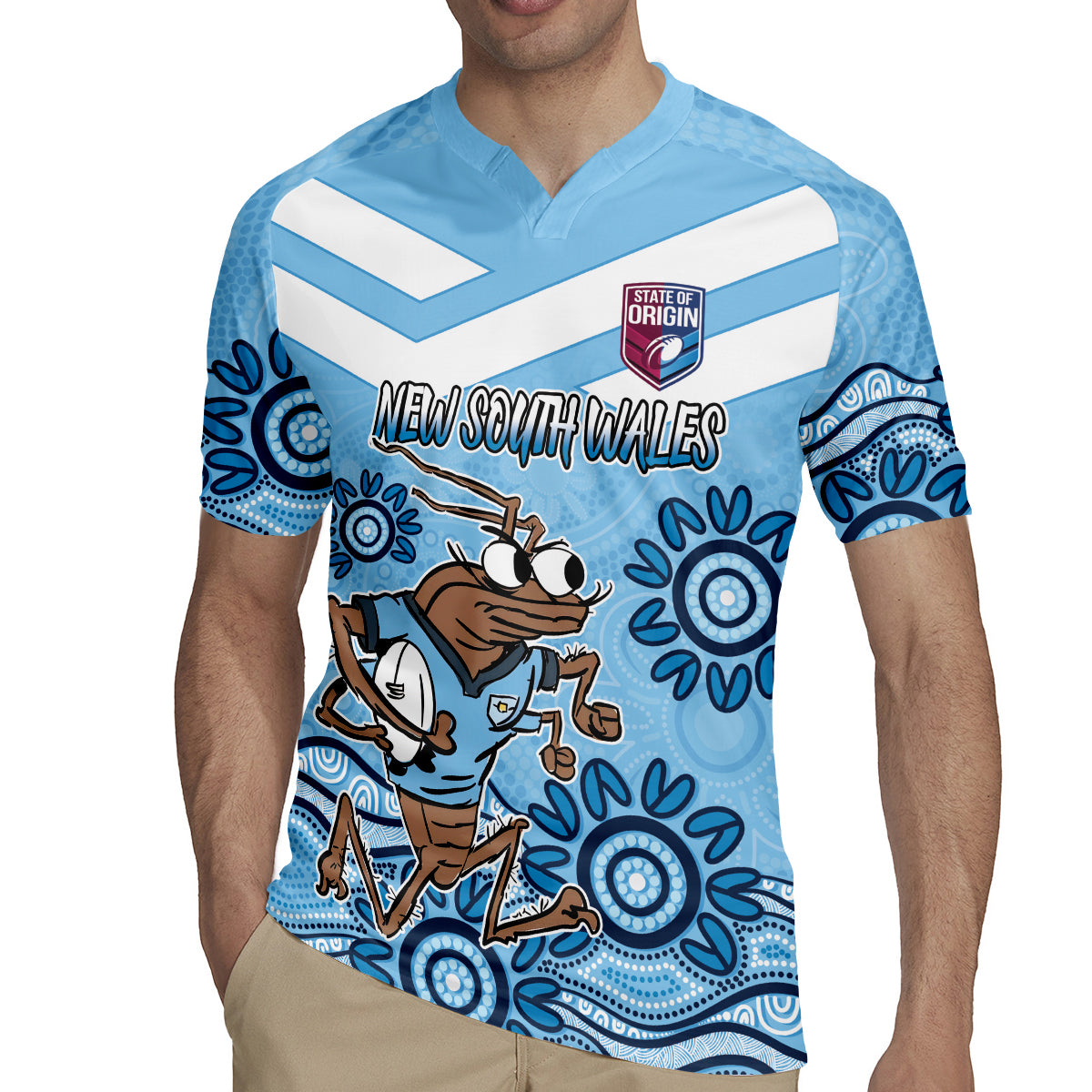 Custom NSW Blues Cockroach Blooded Aboriginal Inspired Rugby Jersey