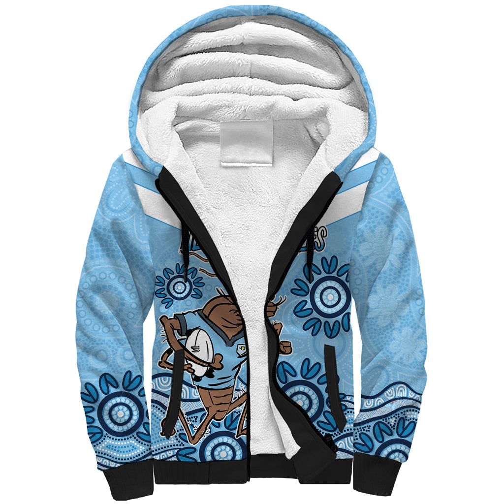 Custom NSW Blues Cockroach Blooded Aboriginal Inspired Sherpa Hoodie