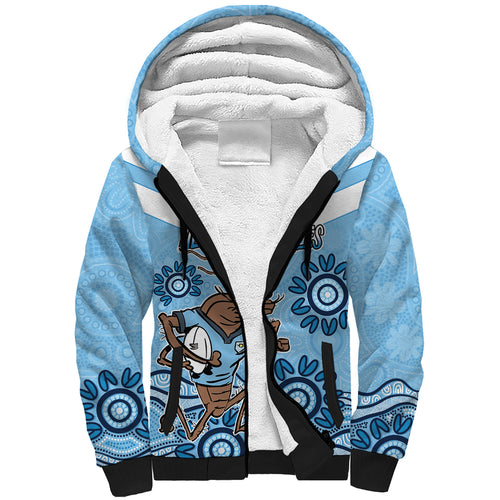 Custom NSW Blues Cockroach Blooded Aboriginal Inspired Sherpa Hoodie