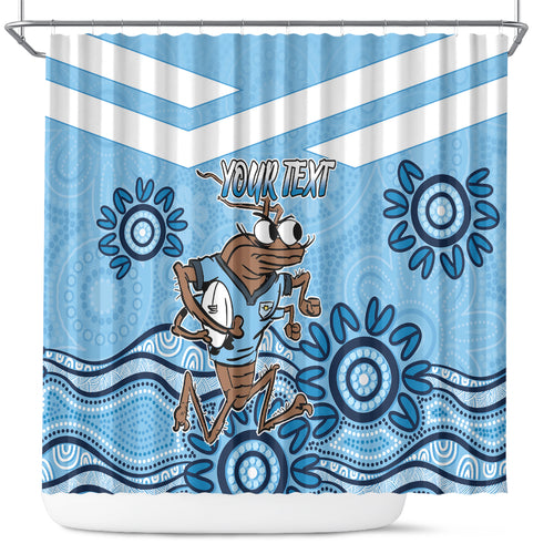 Custom NSW Blues Cockroach Blooded Aboriginal Inspired Shower Curtain