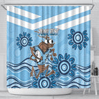 Custom NSW Blues Cockroach Blooded Aboriginal Inspired Shower Curtain