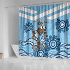 Custom NSW Blues Cockroach Blooded Aboriginal Inspired Shower Curtain